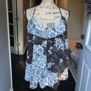 Kische woman’s cheetah print/ flowers top sz L